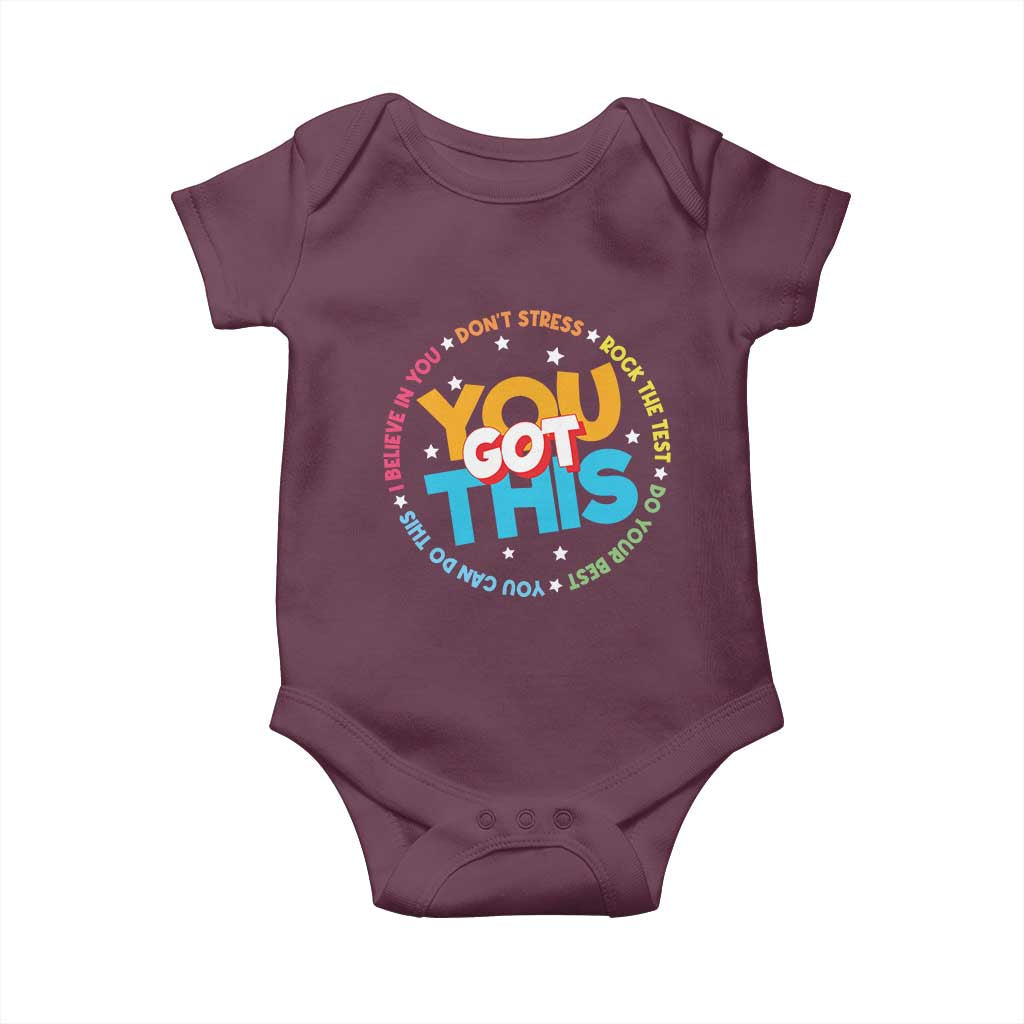 Test Day Teacher Baby Onesie Rock The Test Dont Stress Just Do Your Best