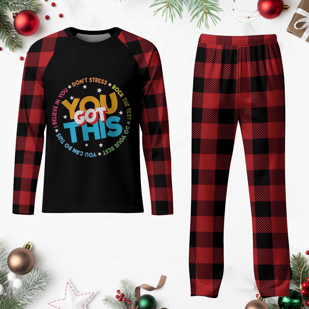 Test Day Teacher Plaid Pajama Set Rock The Test Dont Stress Just Do Your Best