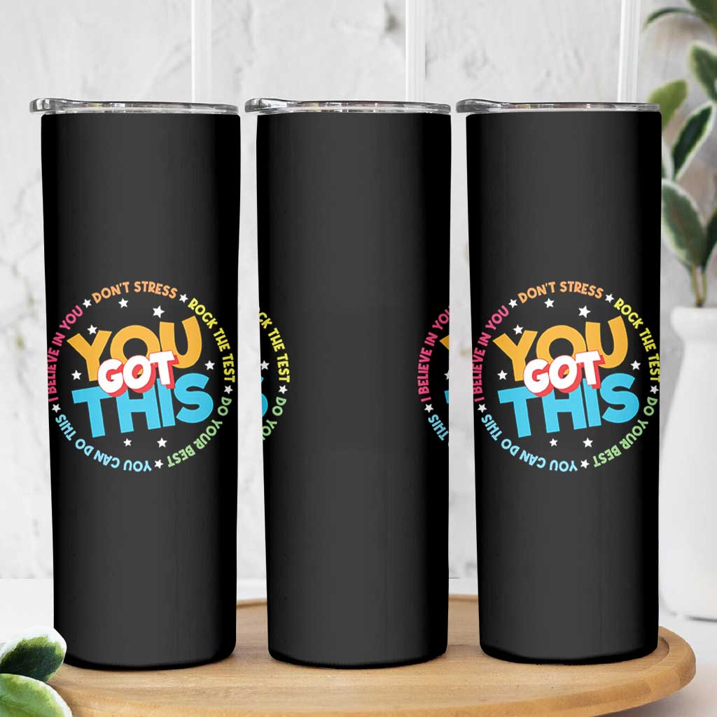 Test Day Teacher Skinny Tumbler Rock The Test Dont Stress Just Do Your Best