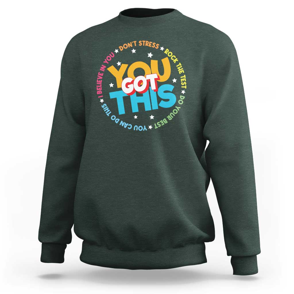 Test Day Teacher Sweatshirt Rock The Test Dont Stress Just Do Your Best
