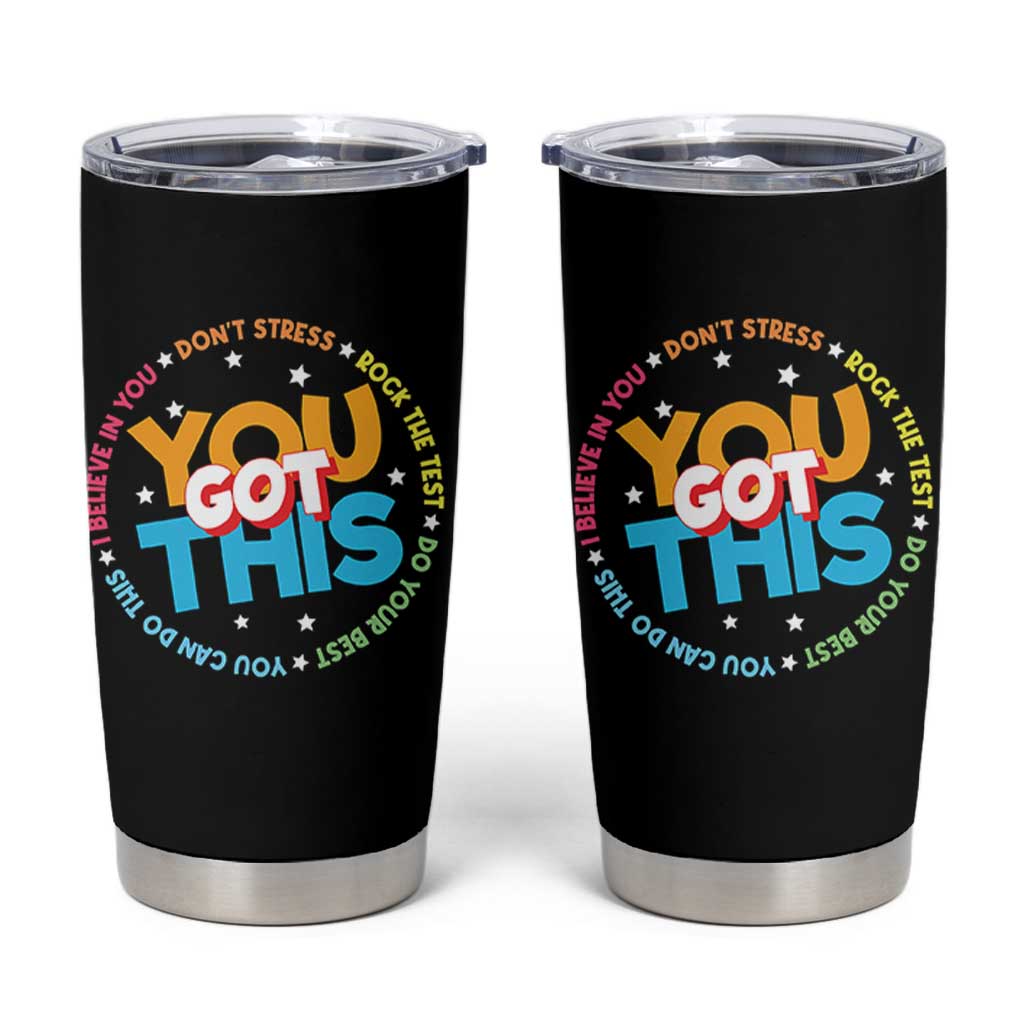 Test Day Teacher Tumbler Cup Rock The Test Dont Stress Just Do Your Best