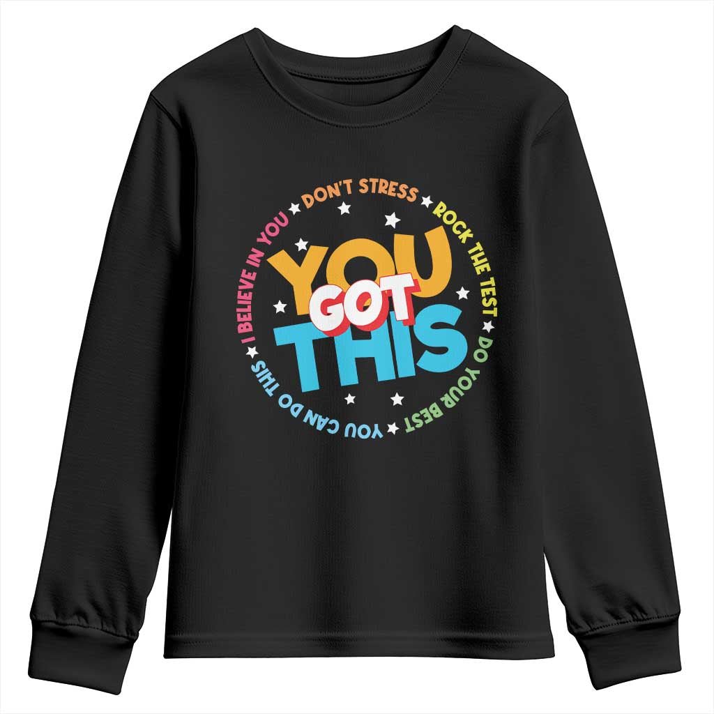 Test Day Teacher Youth Sweatshirt Rock The Test Dont Stress Just Do Your Best