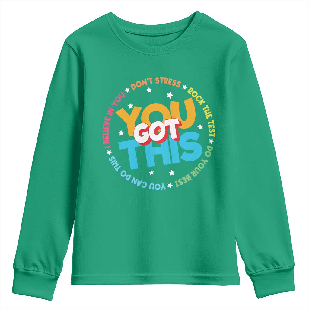 Test Day Teacher Youth Sweatshirt Rock The Test Dont Stress Just Do Your Best