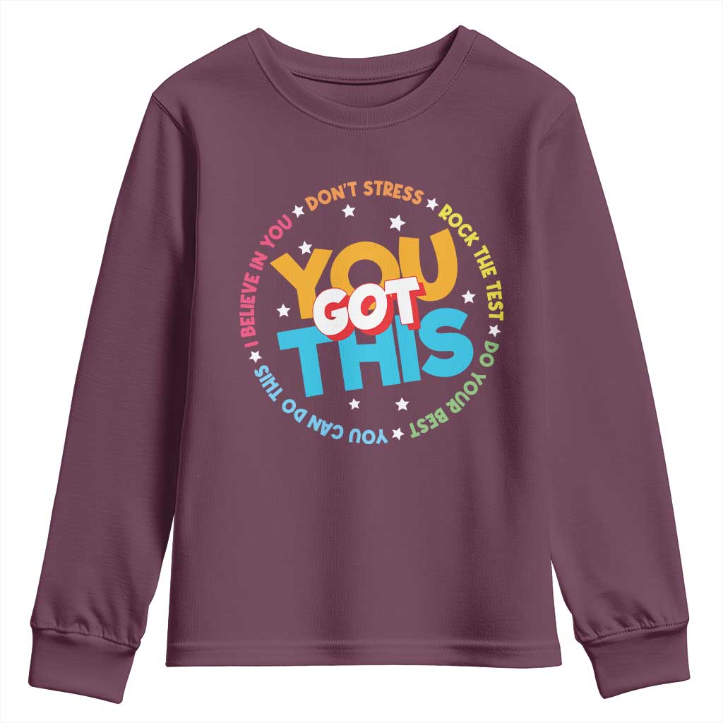 Test Day Teacher Youth Sweatshirt Rock The Test Dont Stress Just Do Your Best