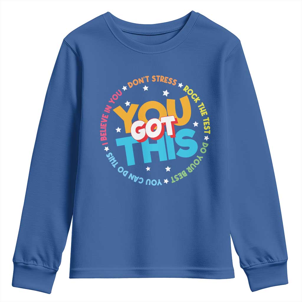 Test Day Teacher Youth Sweatshirt Rock The Test Dont Stress Just Do Your Best
