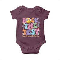 Teacher Test Day Baby Onesie Rock The Test Dont Stress Just Do Your Best Cute Groovy