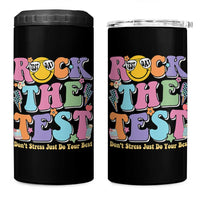 Teacher Test Day 4 in 1 Can Cooler Tumbler Rock The Test Dont Stress Just Do Your Best Cute Groovy