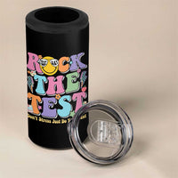 Teacher Test Day 4 in 1 Can Cooler Tumbler Rock The Test Dont Stress Just Do Your Best Cute Groovy