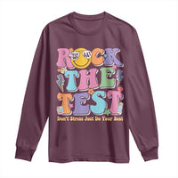 Teacher Test Day Long Sleeve Shirt Rock The Test Dont Stress Just Do Your Best Cute Groovy