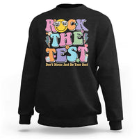 Teacher Test Day Sweatshirt Rock The Test Dont Stress Just Do Your Best Cute Groovy