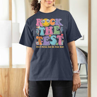 Teacher Test Day T Shirt For Women Rock The Test Dont Stress Just Do Your Best Cute Groovy