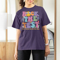 Teacher Test Day T Shirt For Women Rock The Test Dont Stress Just Do Your Best Cute Groovy