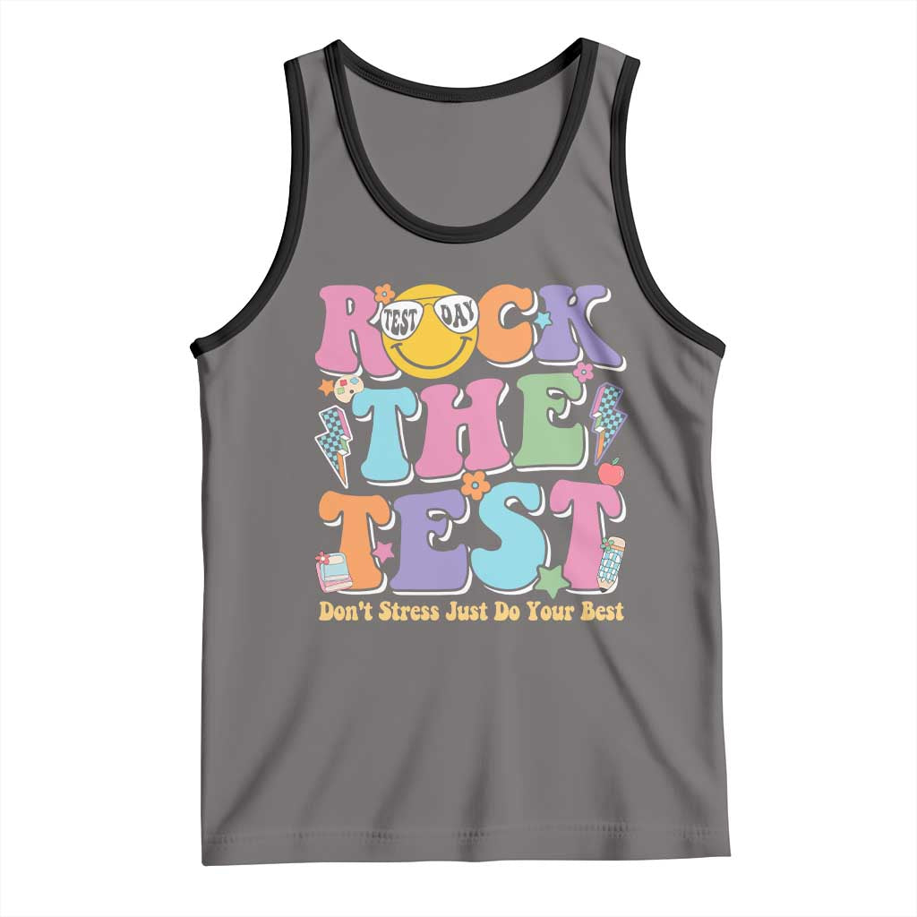 Teacher Test Day Tank Top Rock The Test Dont Stress Just Do Your Best Cute Groovy