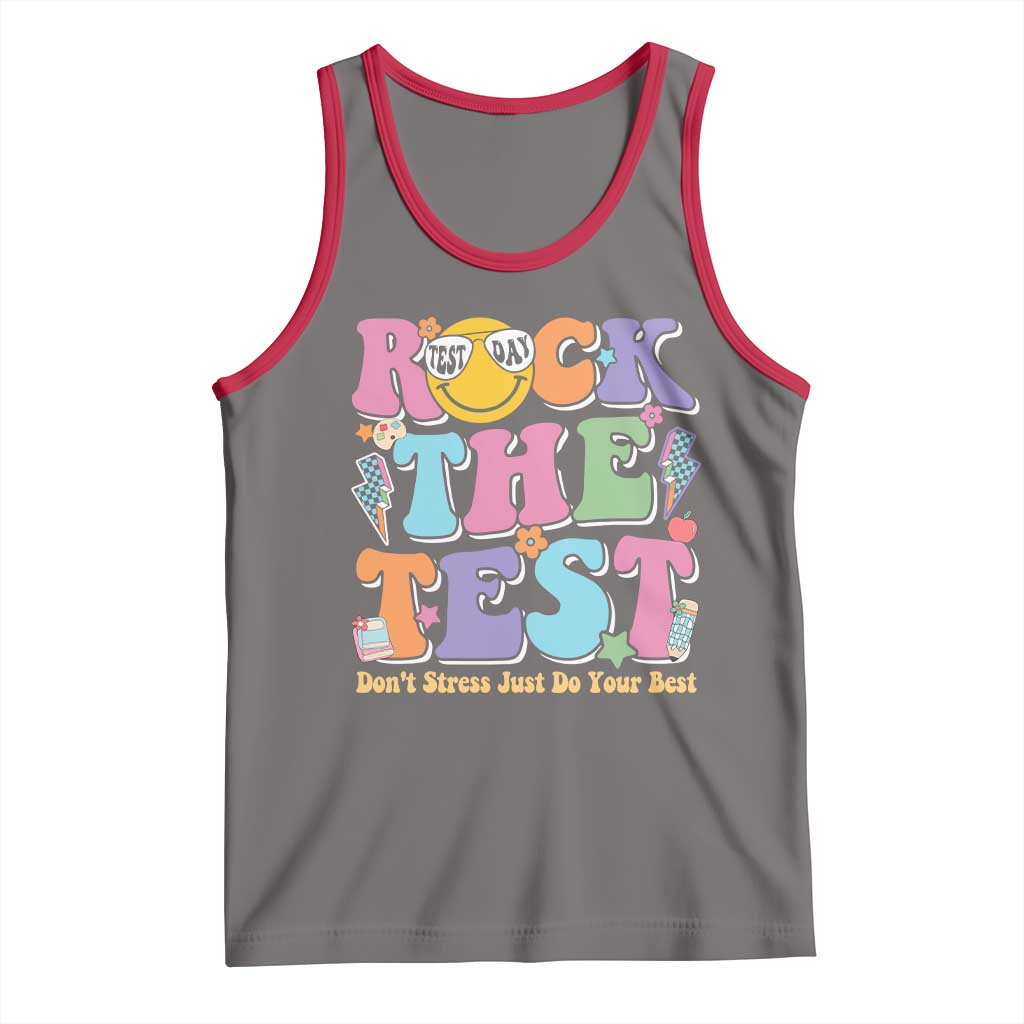 Teacher Test Day Tank Top Rock The Test Dont Stress Just Do Your Best Cute Groovy