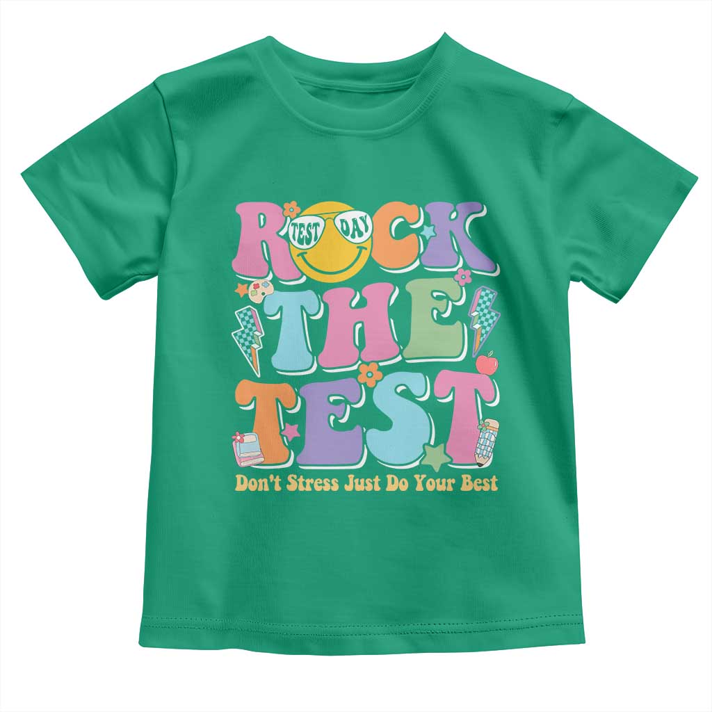 Teacher Test Day Toddler T Shirt Rock The Test Dont Stress Just Do Your Best Cute Groovy