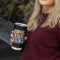 Teacher Test Day Tumbler Cup Rock The Test Dont Stress Just Do Your Best Cute Groovy