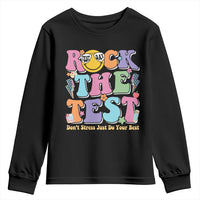 Teacher Test Day Youth Sweatshirt Rock The Test Dont Stress Just Do Your Best Cute Groovy