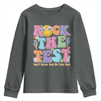 Teacher Test Day Youth Sweatshirt Rock The Test Dont Stress Just Do Your Best Cute Groovy