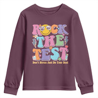 Teacher Test Day Youth Sweatshirt Rock The Test Dont Stress Just Do Your Best Cute Groovy