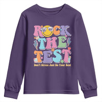 Teacher Test Day Youth Sweatshirt Rock The Test Dont Stress Just Do Your Best Cute Groovy