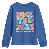 Teacher Test Day Youth Sweatshirt Rock The Test Dont Stress Just Do Your Best Cute Groovy