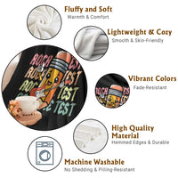 Teacher Rock The Test Day Throw Blanket Testing Motivational