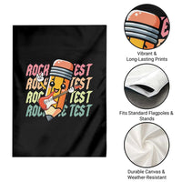 Teacher Rock The Test Day Garden Flag Testing Motivational