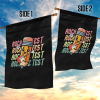 Teacher Rock The Test Day Garden Flag Testing Motivational