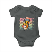Teacher Rock The Test Day Baby Onesie Testing Motivational