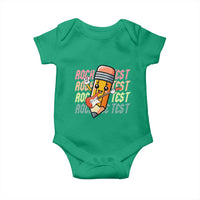 Teacher Rock The Test Day Baby Onesie Testing Motivational