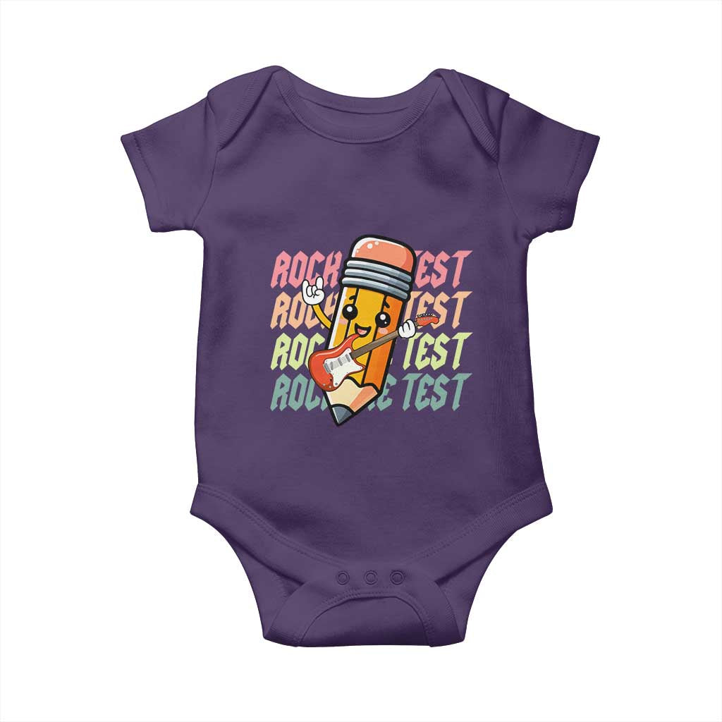 Teacher Rock The Test Day Baby Onesie Testing Motivational