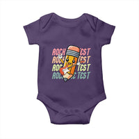 Teacher Rock The Test Day Baby Onesie Testing Motivational