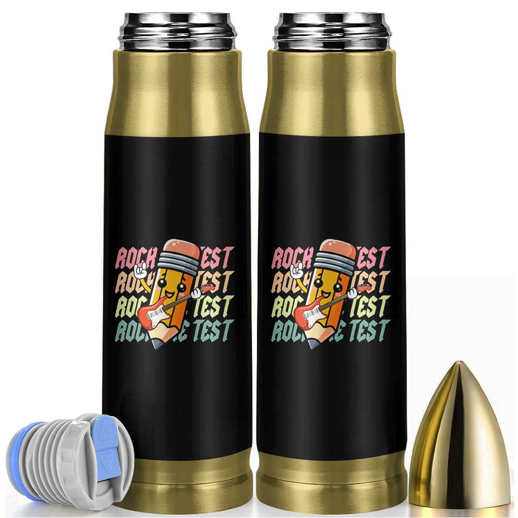 Teacher Rock The Test Day Bullet Tumbler Testing Motivational
