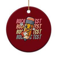 Teacher Rock The Test Day Ceramic Ornament Testing Motivational