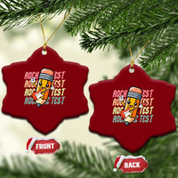 Teacher Rock The Test Day Ceramic Ornament Testing Motivational