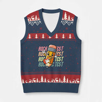 Teacher Rock The Test Day V-Neck Knit Sweater Vest Testing Motivational