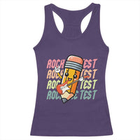 Teacher Rock The Test Day Racerback Tank Top Testing Motivational