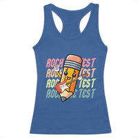Teacher Rock The Test Day Racerback Tank Top Testing Motivational