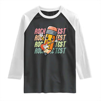 Teacher Rock The Test Day Raglan Shirt Testing Motivational