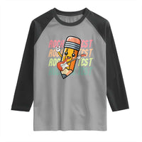 Teacher Rock The Test Day Raglan Shirt Testing Motivational