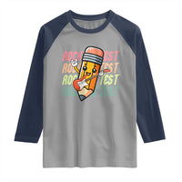 Teacher Rock The Test Day Raglan Shirt Testing Motivational