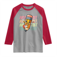 Teacher Rock The Test Day Raglan Shirt Testing Motivational