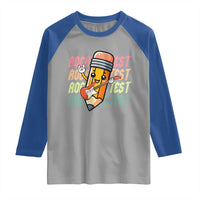 Teacher Rock The Test Day Raglan Shirt Testing Motivational