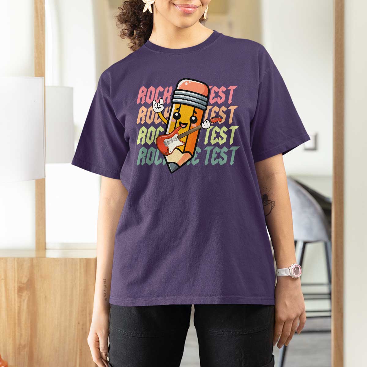 Teacher Rock The Test Day T Shirt For Women Testing Motivational