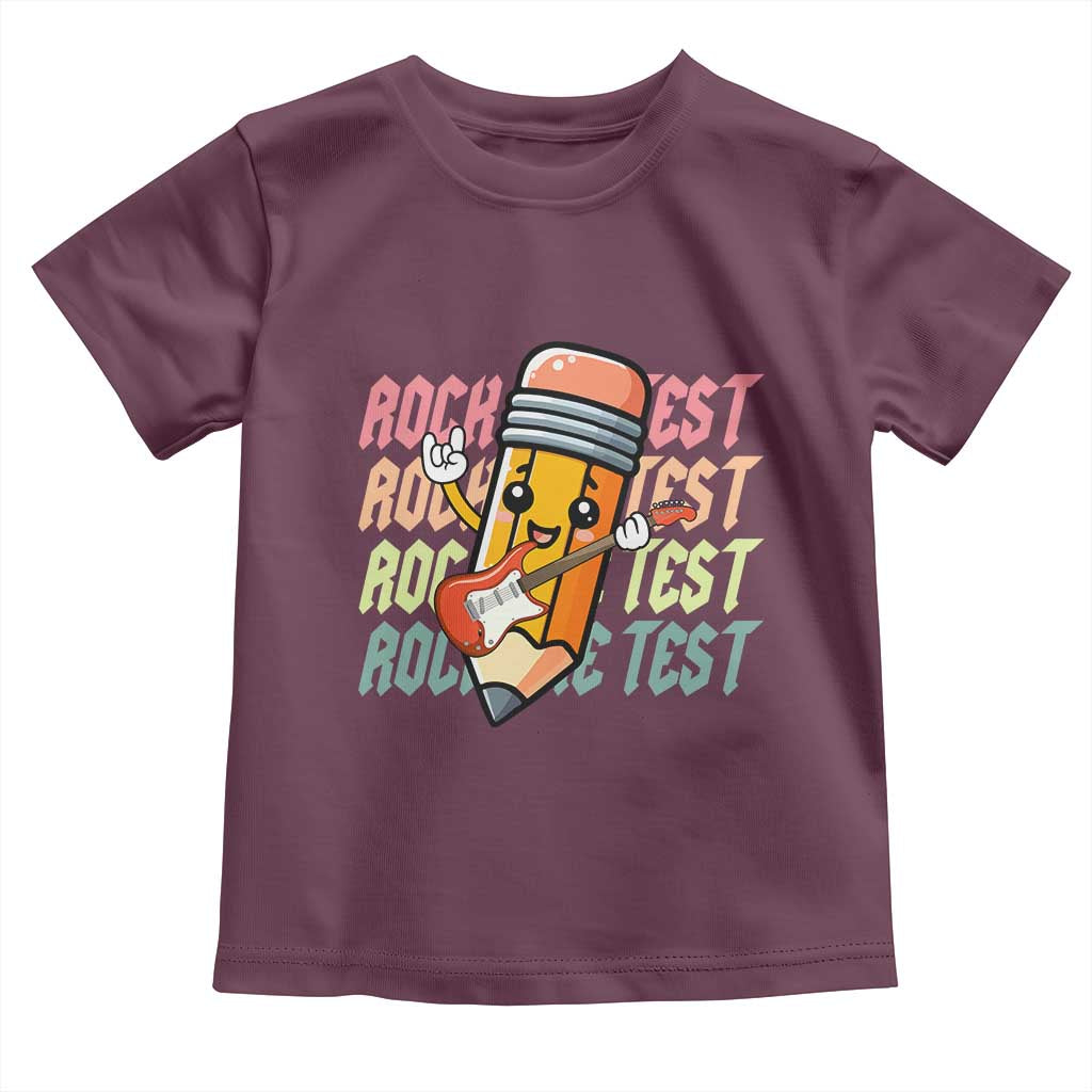 Teacher Rock The Test Day Toddler T Shirt Testing Motivational