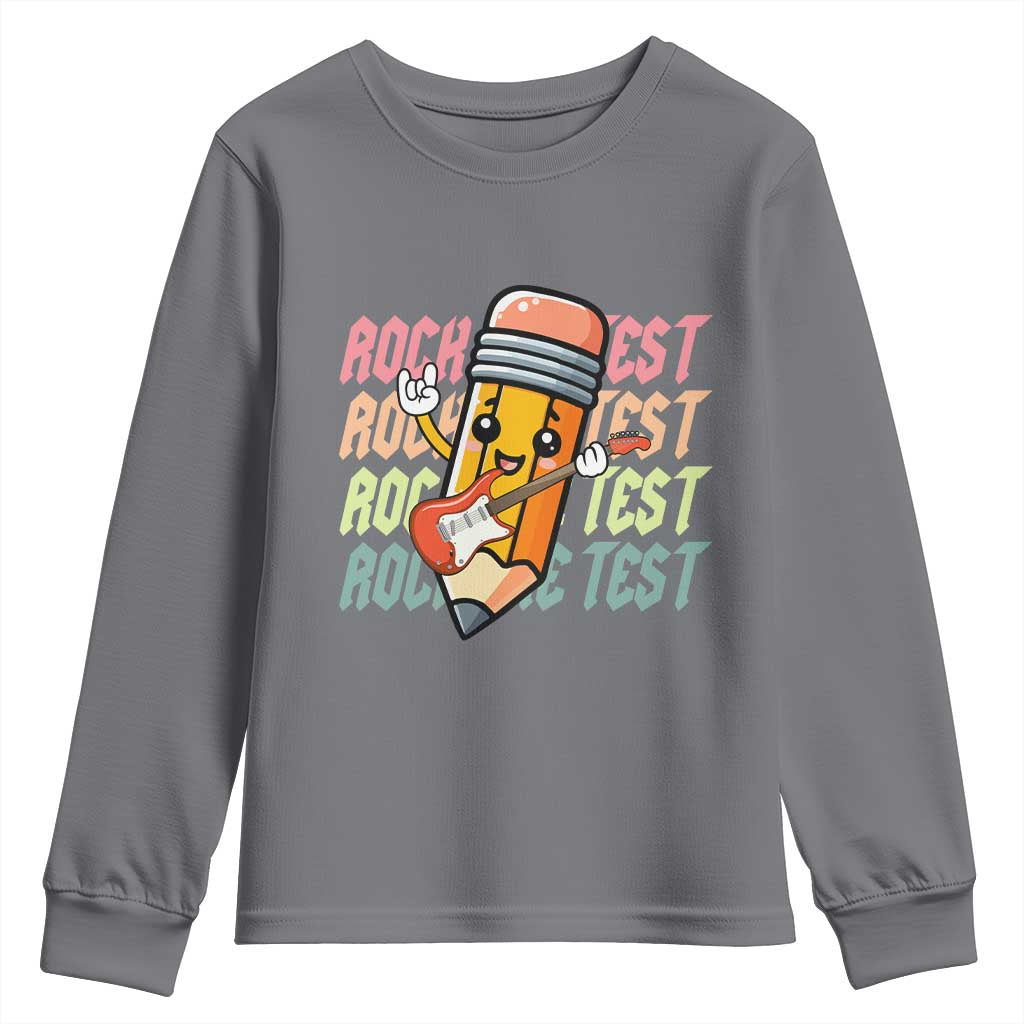 Teacher Rock The Test Day Youth Sweatshirt Testing Motivational