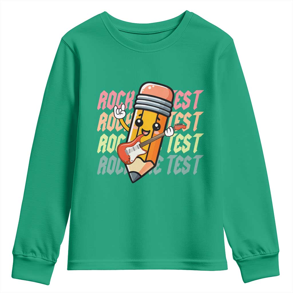 Teacher Rock The Test Day Youth Sweatshirt Testing Motivational