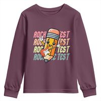 Teacher Rock The Test Day Youth Sweatshirt Testing Motivational