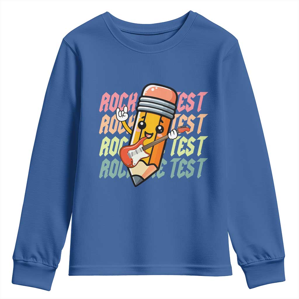 Teacher Rock The Test Day Youth Sweatshirt Testing Motivational