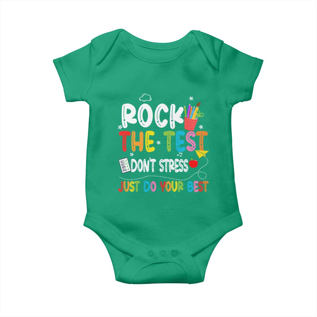 Rock The Test Day Baby Onesie Teacher Exam Testing Outfit Just Do Your Best